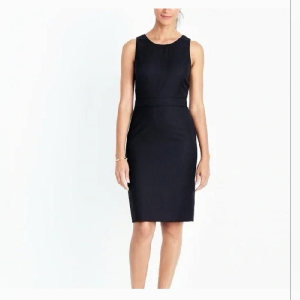 NEW J.Crew Factory Black Dress Size 14 (L) Sheath Sleeveless Career Lined